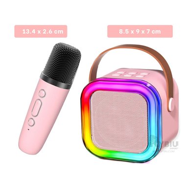 PARLANTE RYBIU K12 MINI BOCINA RECARGABLE COLOR ROSADO + ENVOLTORIO REGALO - 5