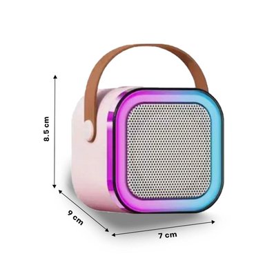 PARLANTE RYBIU K12 MINI KARAOKE EN COLOR BEIGE + REGALO STICKERS - 4