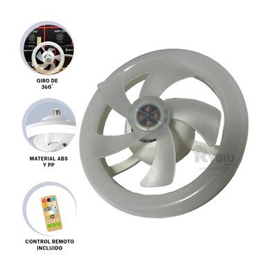 VENTILADOR DE TECHO RYBIU HOME DAA RESISTENTE COLOR BLANCO + GIFT MINIAGENDA - 4