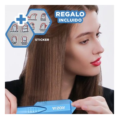 PLANCHA RYBIU ROZIA PORTATIL Y RESISTENTE EN AZUL + GIFT STICKERS
