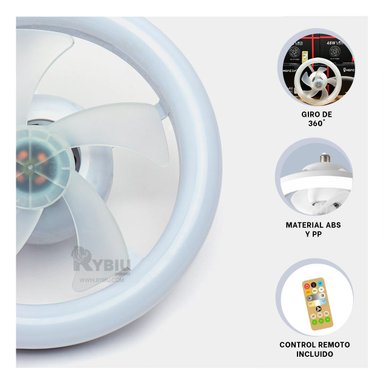VENTILADOR DE TECHO RYBIU HOME DAA VERSATIL COLOR BLANCO + REGALO STICKERS - 4