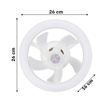 FOCO VENTILADOR DE TECHO RYBIU HOME DAA ERGONOMICO FUNCIONAL BLANCO + PAPEL REGALO - 4