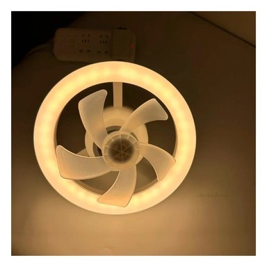 FOCO VENTILADOR DE TECHO RYBIU HOME DAA ERGONOMICO FUNCIONAL BLANCO + PAPEL REGALO - 5