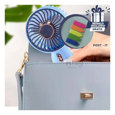 MINI VENTILADOR RYBIU TE29786 ENFRIADOR OREJITAS AZUL + BANDERITAS ADHESIVAS