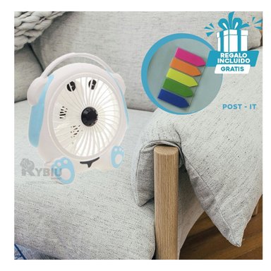 MINI VENTILADOR DE MESA PORTATIL RYBIU TE29789 ENFRIADOR MULTICOLOR + LIGAS REGALO