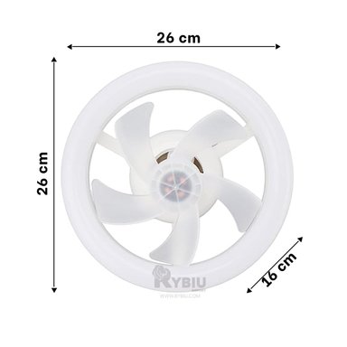 VENTILADOR DE TECHO RYBIU HOME DAA FOCO COLOR BLANCO + REGALO AGENDITA - 5