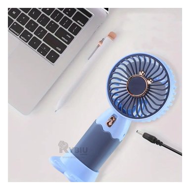 VENTILADOR RYBIU TE29786 RECARGABLE COLOR AZUL + REGALO STICKERS