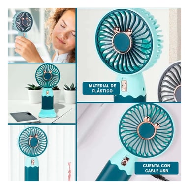 MINI VENTILADOR RYBIU TE29785 ENFRIADOR RECARGA VERDE + POST-IT ADHESIVOS - 5