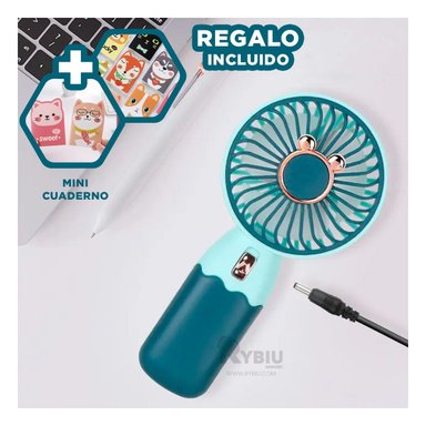 VENTILADOR RYBIU TE29785 REFRESCADOR UTIL COLOR VERDE + ENVOLTORIO REGALO