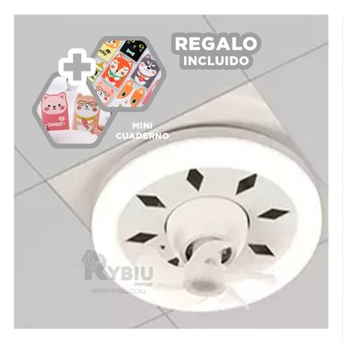 VENTILADOR DE TECHO RYBIU HOME DAA LAMPARA VENTILACION 2 EN 1 + POST-IT ADHESIVOS