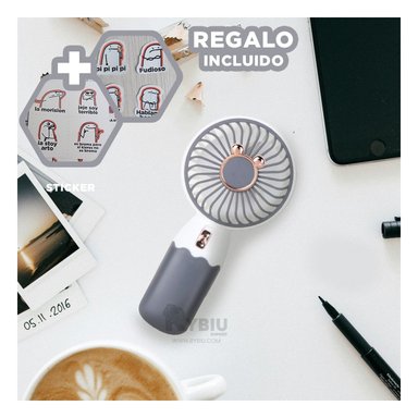 MINI VENTILADOR PORTATIL RYBIU TE29784 ENFRIADOR COLOR BLANCO + LIGAS REGALO
