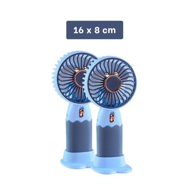 MINI VENTILADOR PORTATIL RYBIU TE29786 ENFRIADOR OREJITAS AZUL + LIGAS REGALO - 4