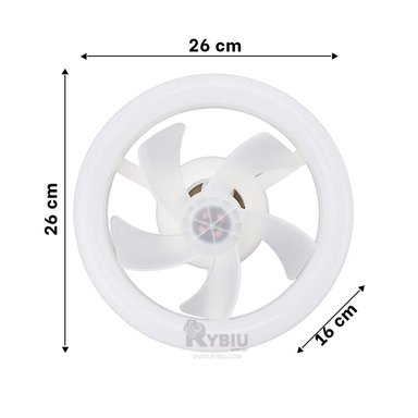 FOCO VENTILADOR DE TECHO RYBIU HOME DAA DURADERO COLOR BLANCO + PAPEL REGALO - 5