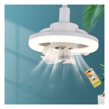 FOCO VENTILADOR DE TECHO RYBIU HOME DAA 2 X 1 5 ASPAS E COLOR BLANCO