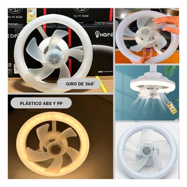 FOCO VENTILADOR DE TECHO RYBIU HOME DAA 2 X 1 5 ASPAS E COLOR BLANCO - 5