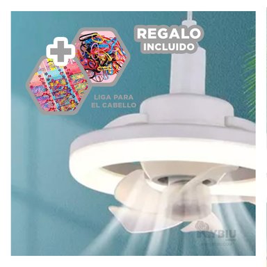 VENTILADOR DE TECHO RYBIU HOME DAA LAMPARA + REGALO LIGAS PEINAR
