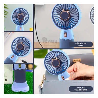 VENTILADOR RYBIU TE29786 REFRESCADOR ESCRITORIO COLOR AZUL + REGALO STICKERS