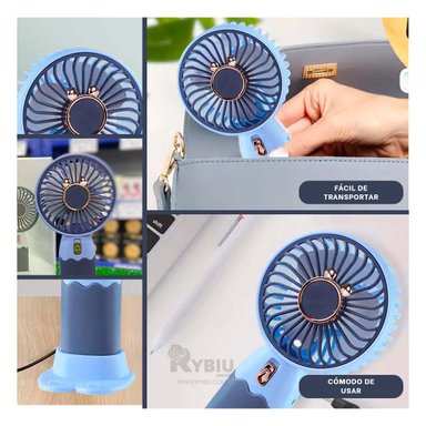 VENTILADOR RYBIU TE29786 REFRESCADOR PRACTICO COLOR AZUL + GIFT MINIAGENDA
