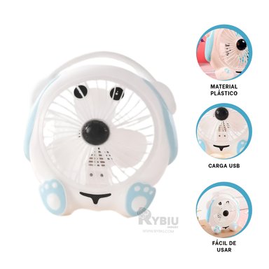 VENTILADOR DE MESA RYBIU TE29789 ESTILO PERRITO MULTICOLOR + PAPEL REGALO - 3