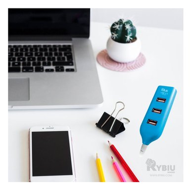 EXTENSION DE 1M PARA USB 2.0 4 PUERTOS RYBIU EN TURQUEZA + GIFT STICKERS - 4