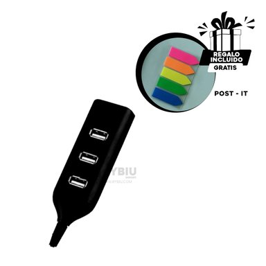 ADAPTADOR 4 PUERTOS RYBIU RESISTENTE EN NEGRO + REGALO LIGAS PARA PEINAR - 1