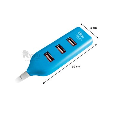 EXTENSION DE ALTA DURABILIDAD USB 4 PUERTOS RYBIU TURQUEZA + REGALO AGENDITA - 5