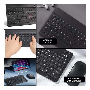 TECLADO INALÁMBRICO RYBIU COMPLEMENTOS COMPUTADORA EN NEGRO + POST-IT ADHESIVOS TE29868 - 1