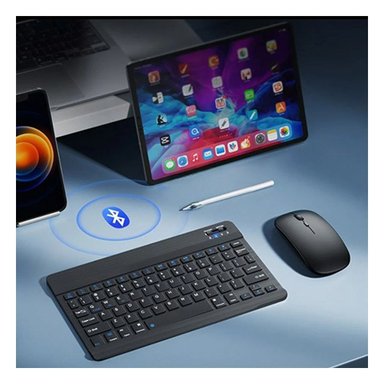 TECLADO INALÁMBRICO RYBIU COMPLEMENTOS COMPUTADORA EN NEGRO + POST-IT ADHESIVOS TE29868 - 2