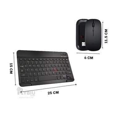 TECLADO INALÁMBRICO RYBIU MULTI DISPOSITIVO NEGRO + REGALO AGENDITA TE29868 KIT - 5