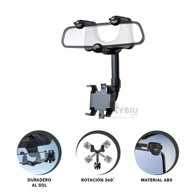 SOPORTE RYBIU TE30045 APOYO LIGERO IPHONE NEGRO + BANDERITAS ADHESIVAS - 1