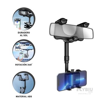 SOPORTE RYBIU TE30045 APOYO LIGERO IPHONE NEGRO + BANDERITAS ADHESIVAS - 3