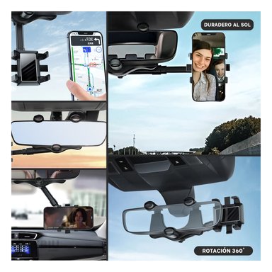 SOPORTE RYBIU TE30045 APOYO LIGERO IPHONE NEGRO + BANDERITAS ADHESIVAS - 4