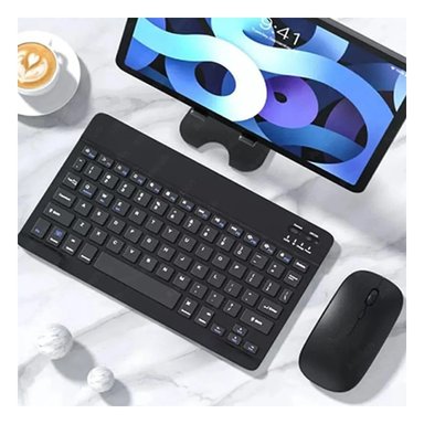 TECLADO INALÁMBRICO RYBIU RECARGABLE KEYBOARD EN COLOR NEGRO + PAPEL REGALO TE29868 KIT - 2