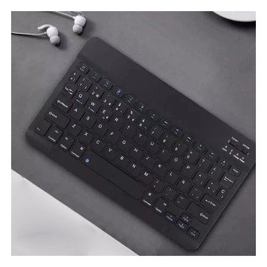 TECLADO INALÁMBRICO RYBIU RECARGABLE KEYBOARD EN COLOR NEGRO + PAPEL REGALO TE29868 KIT - 3