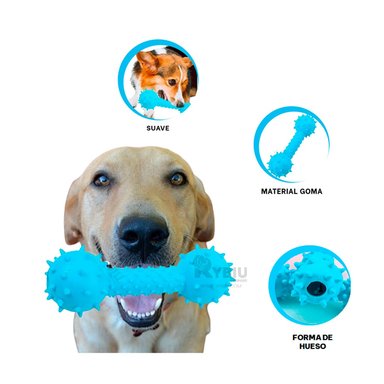 MASTICABLE PERROS MA31136 EN CELESTE + BANDERITAS ADHESIVAS RYBIU