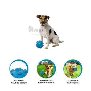 BALÓN CAUCHO PERROS MA31150 RECREATIVO MASCOTA EN CELESTE + POST IT ADHESIVOS RYBIU