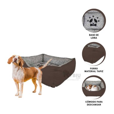 COLCHON PERROS MA31034 PELUDOS TALLA M MARRON RYBIU + GIFT MINIAGENDA