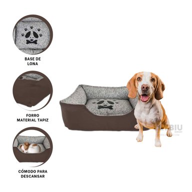 CAMA PERROS MA31034 TALLA M MARRON RYBIU + PAPEL REGALO
