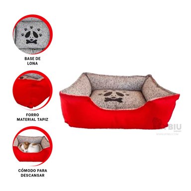 COLCHON PERROS MA31031 PERFECTA TALLA L ROJO RYBIU + REGALO STICKERS