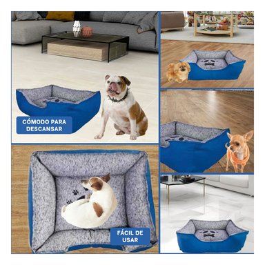 CAMA PERROS MA31032 BASE DESCANDO MASCOTA TALLA M AZUL RYBIU + POST-IT ADHESIVOS - 5
