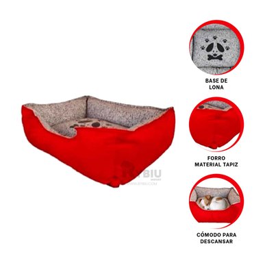 COLCHON PERROS MA31031 MASCOTA TALLA L ROJO RYBIU + ENVOLTORIO REGALO