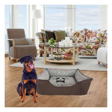 CAMA PERROS MA31034 BASE COMODA DORMIR TALLA M MARRON RYBIU + BANDERITAS ADHESIVAS