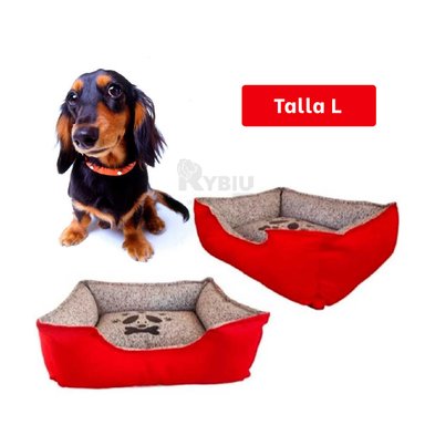 CAMA PERROS MA31031 TALLA L ROJO RYBIU + PAPEL REGALO