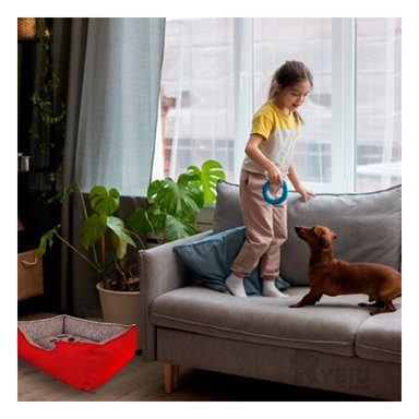 COJIN PERROS MA31041 TRANSPORTABLE ROJO RYBIU + GIFT STICKERS