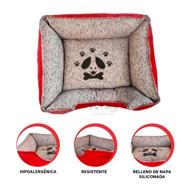 COJIN PERROS MA31046 COMODO ROJO XL RYBIU + ENVOLTORIO REGALO