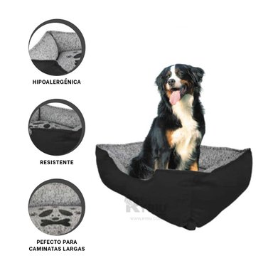 COJIN PERROS MA31045 MATERIAL TAPIZ MASCOTAS NEGRO RYBIU + REGALO STICKERS