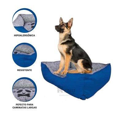 COJIN PERROS MA31042 COMODO TALLA XL AZUL RYBIU + ENVOLTORIO REGALO