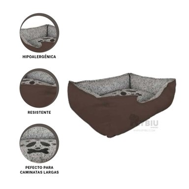 COJIN PERROS MA31044 COMODO MARRON XL RYBIU + ENVOLTORIO REGALO