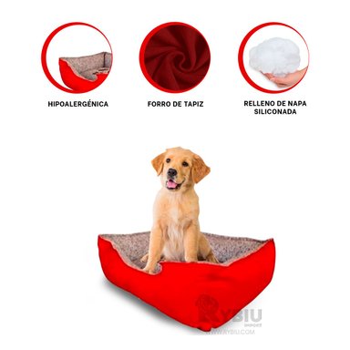 COJIN PERROS MA31041 RESISTENTE MASCOTAS ROJO RYBIU + GIFT MINIAGENDA