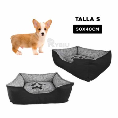 CAMA PERROS MA31040 BASE COMODA DORMIR TALLA S NEGRO RYBIU + BANDERITAS ADHESIVAS